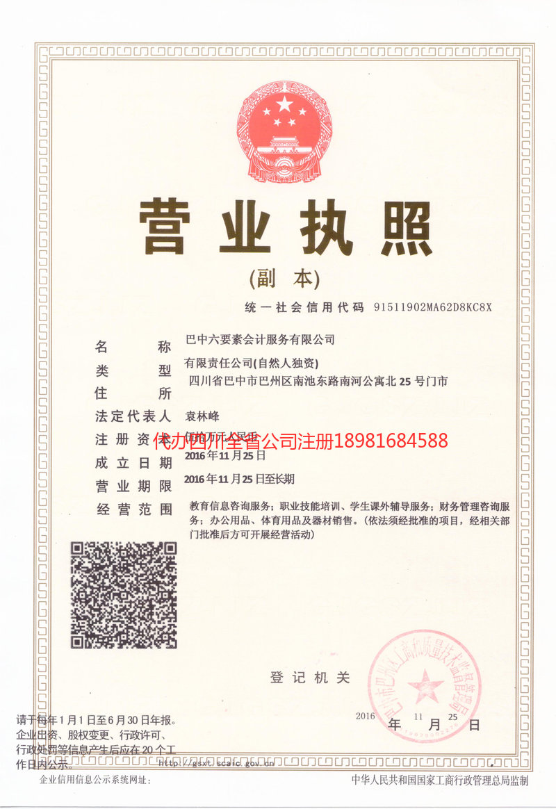 大竹大竹六要素会计服务有限公司